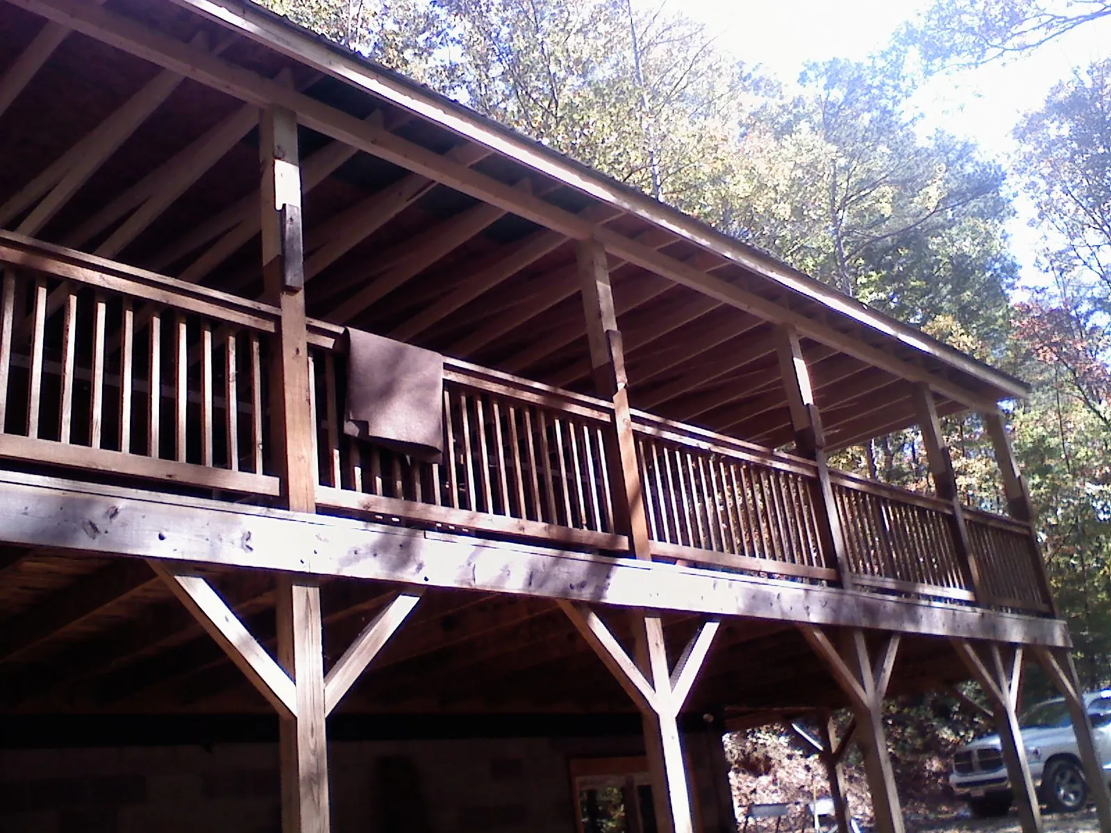 Timber framing under a new elevated porch and deck — Roof Leak Repair in Brooksville by Roofing Brothers